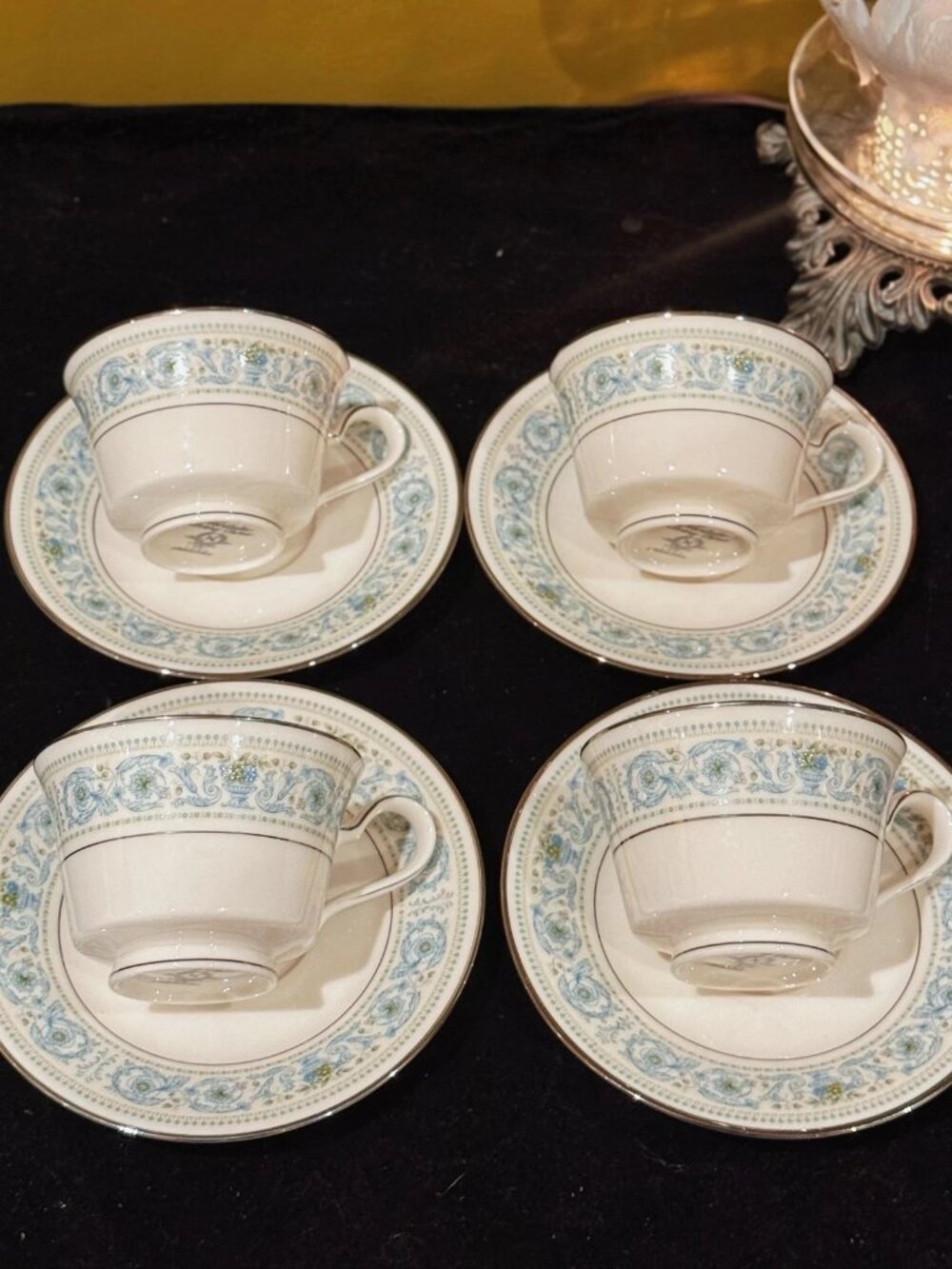 Vintage Noritake Monteleone 7569 4 Teacup Saucer Sets